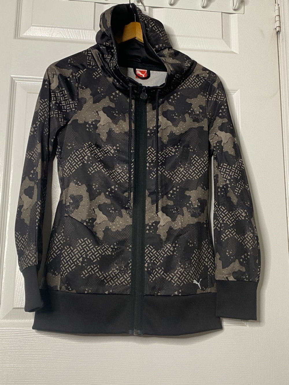 Puma Black and Gray Camo Zip Hoodie #5